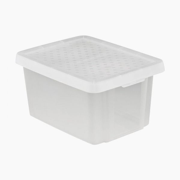 Essentials storage box with lid 16 L. Trans.
