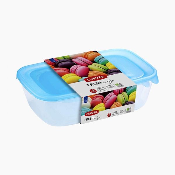 Fresh&Go Food Container, 3 Pieces -0.5+1+2 L.