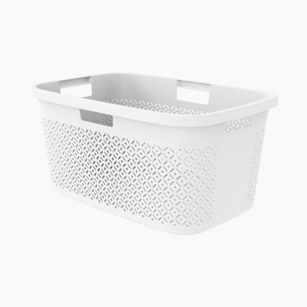 Terrazzo Laundry Basket 47L White