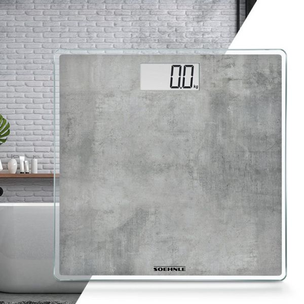 Soehnle Style Sense Compact 300 Concrete Digital bathroom scales Weight range=180 kg Grey