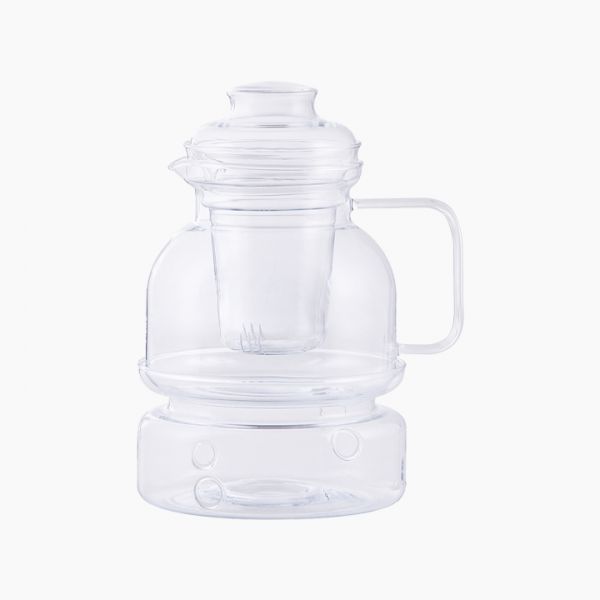 Tea pot 1.5 liter borosilicate glass +  Candle Heater +liter