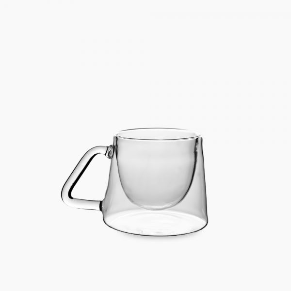 Zinnia / Glass ( Flat Double glass set of 2 coffe cups 120 ml )
