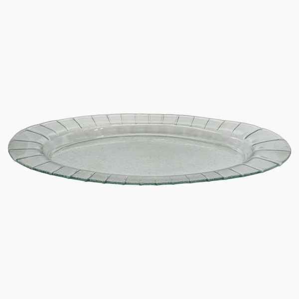 Rosa-Glass-(Color serving Plate Oval 61*33 CM)