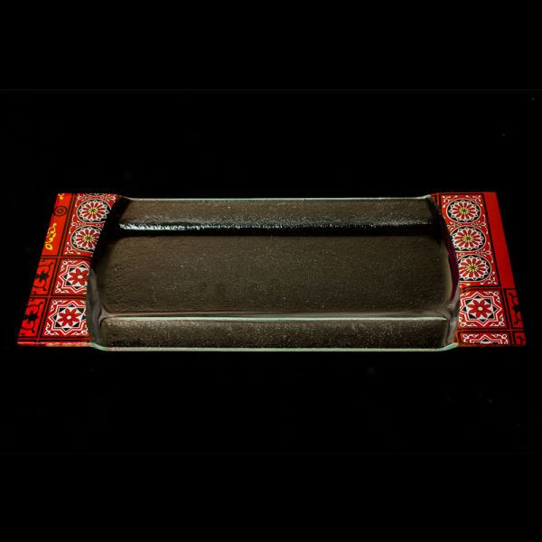Rosa / Glass ( Kh.Red 40X16 CM serving Plate Rectangle)