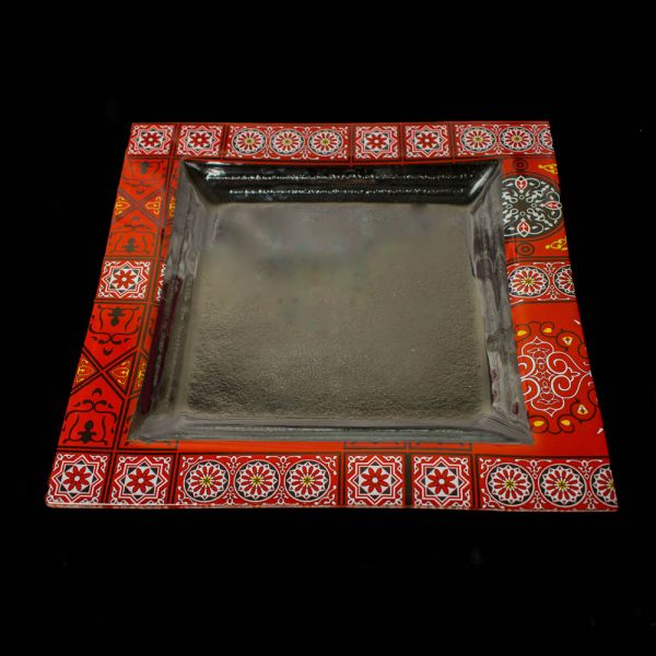  Rosa / Glass ( Kh.Red 35X35 CM serving Plate Square)