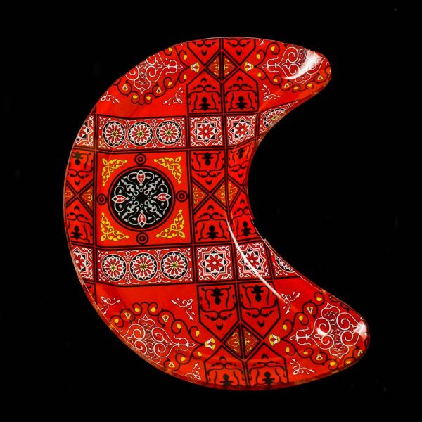 Rosa / Glass ( Kh.Red 39X19 CM Serving Plate Crescent)