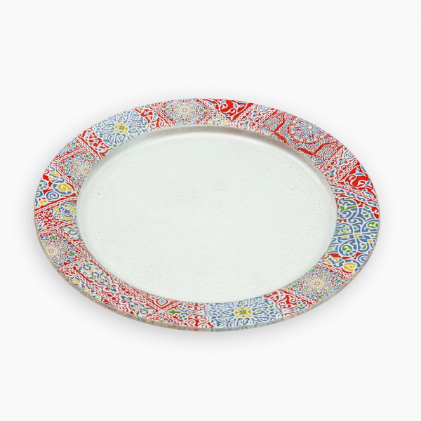 Rosa / Glass ( Yameesh Red 38 CM serving Plate Round)