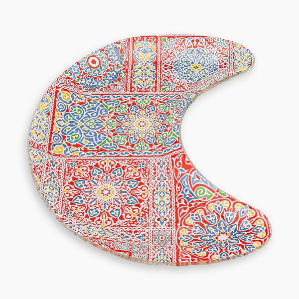 Rosa / Glass ( Yameesh Red 39 X 19 CM serving Plate Crescent )
