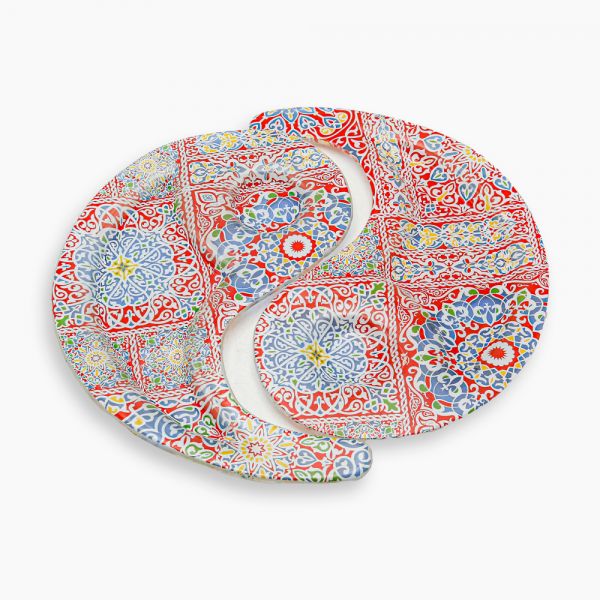 Rosa / Glass ( Yameesh Red 33.5 CM serving Plate 2 Pieces )