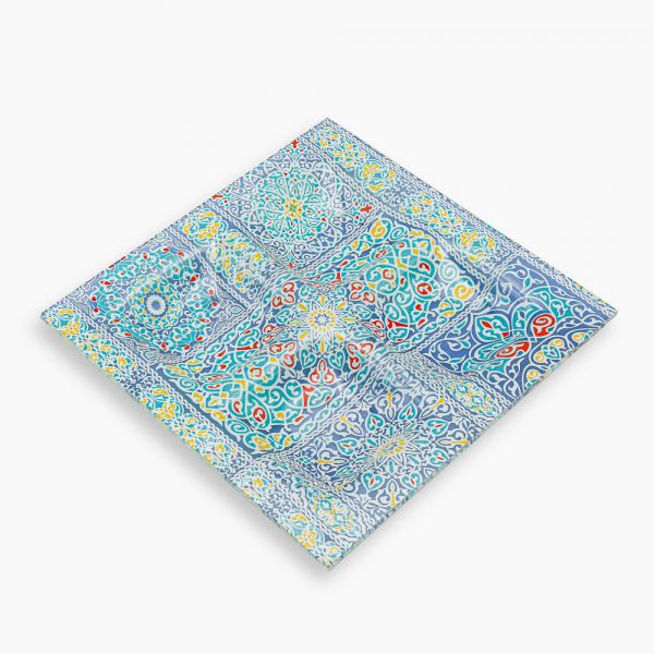 Rosa / Glass ( Yameesh Blue 30 X 30 CM serving Plate 4 cell )