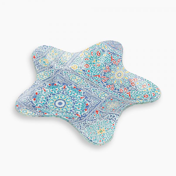 Rosa / Glass ( Yameesh Blue 32 X 32 CM serving Plate Star )