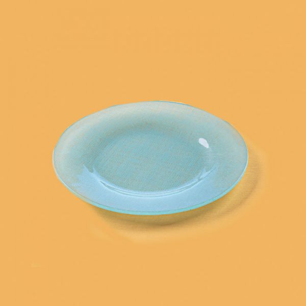 Rosa / Glass ( Turquoise Spin 21 CM serving Plate )