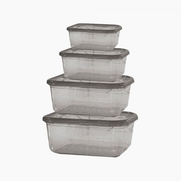 AKSA / Plastic ( Mono Rectangle Food Container 4 PCS  )6221325001051