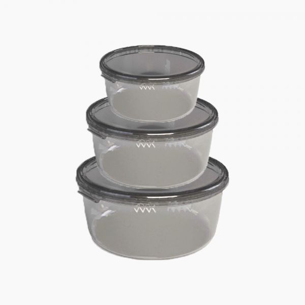 AKSA / Plastic ( Mono Round Food Container 3 PCS  )6221325002034