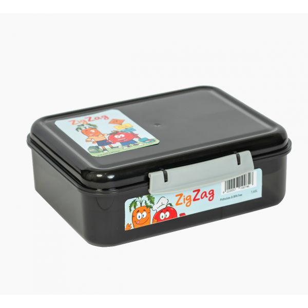 ZINNIA / Plastic ( ZigZag Lunch Box 1.65 Liter )Black