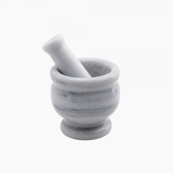 ZINNIA / Marble Mortar and Pestle Set 11*11 CM