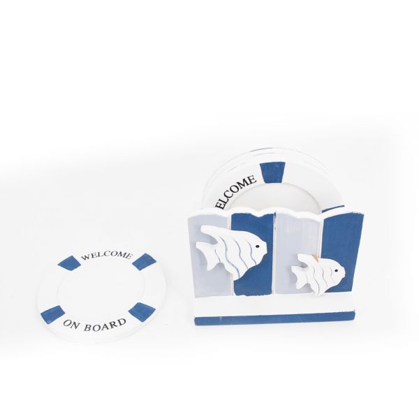 Set of 6 Coasters + Fish Stand