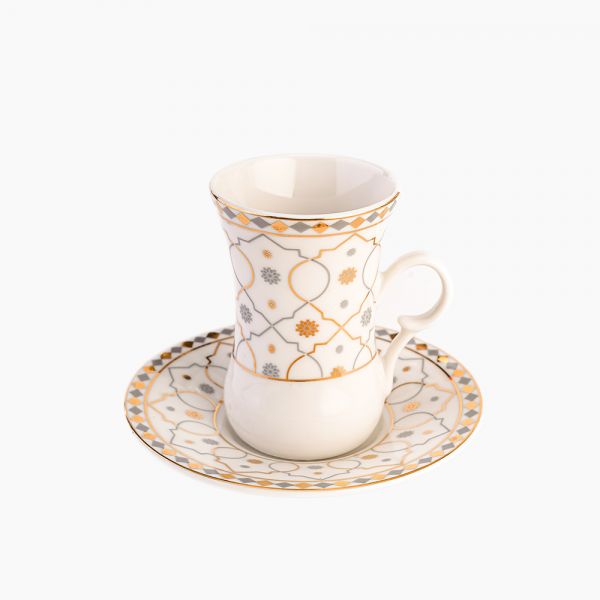 Rosa / Porcelain ( Andalusia Istikana Set 6 pcs 90 ml )