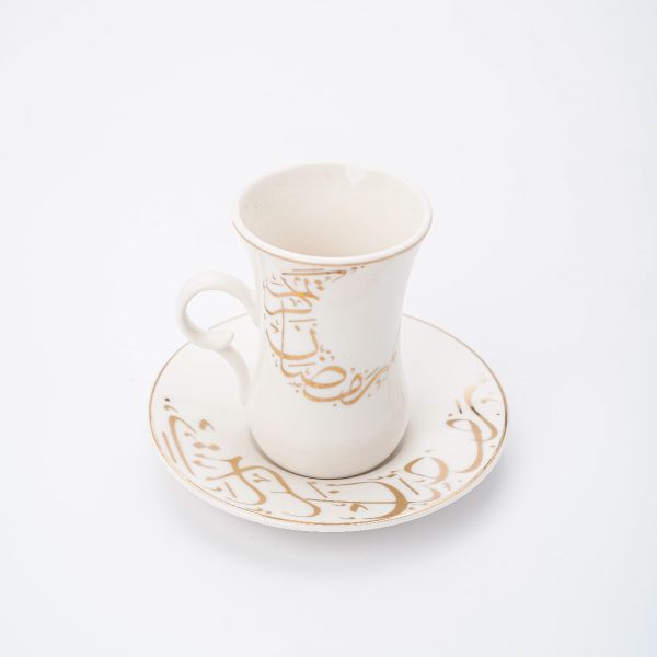 Rosa / Porcelain ( Happy Ramadan Istikana Set 6 pcs 90 ml )
