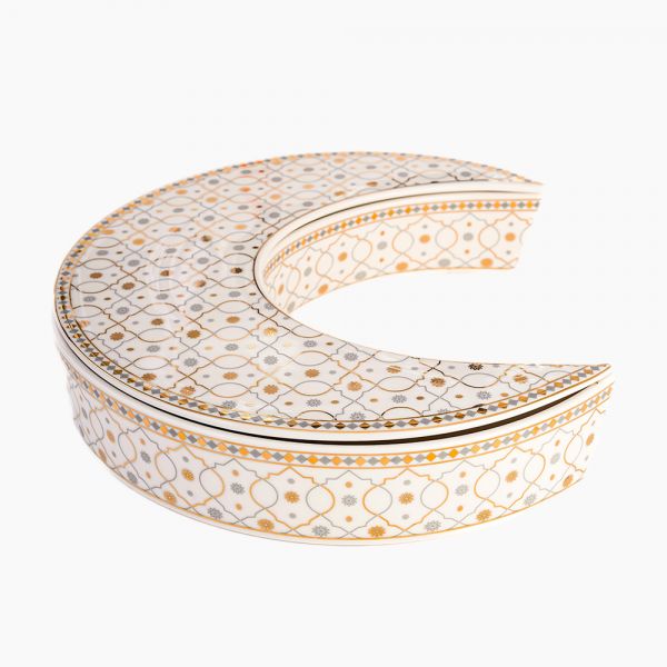 Rosa / Porcelain ( Andalusia Crescent Serving Plate + Lid )