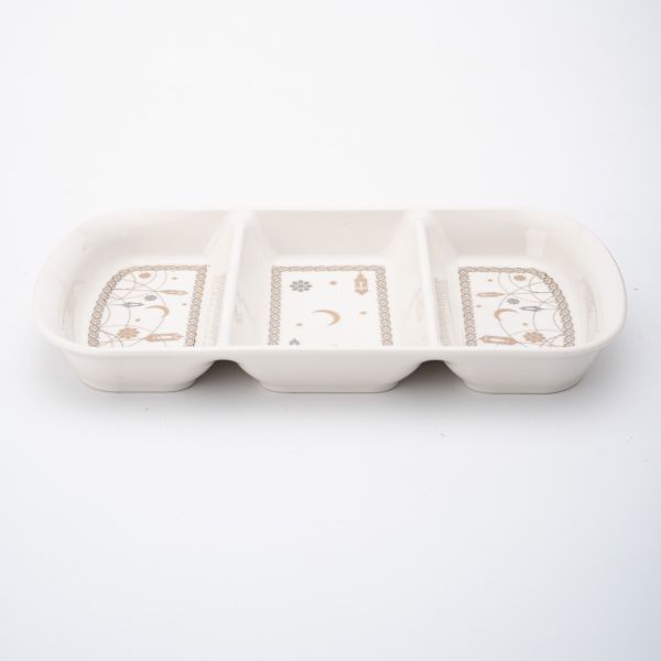 Rosa / Porcelain ( Zina Divided Serving Plate 3 Compartments )