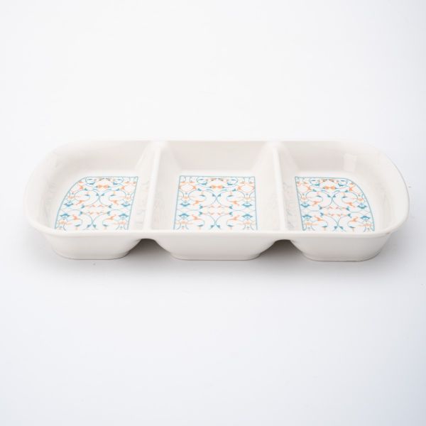 Rosa / Porcelain ( Zakharef Divided Serving Plate 3 Compartments )