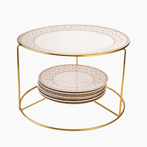 Rosa / Porcelain ( Andalusia Dessert Set 7 pcs + Stand )