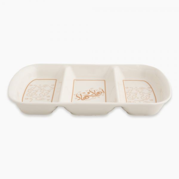 Rosa / Porcelain ( Ahlan Sahlan Divided Serving Plate 3 Compartments )