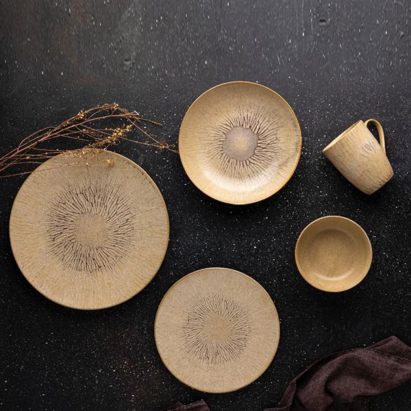 Rosa / Porcelain ( Earth Coup Dinnerware Set, 30 Pieces )