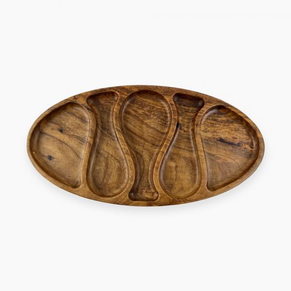 Wooden Divided oval service 40*20 CM