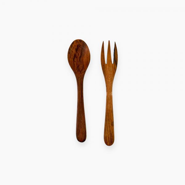 Wooden fork and spoon set / Small