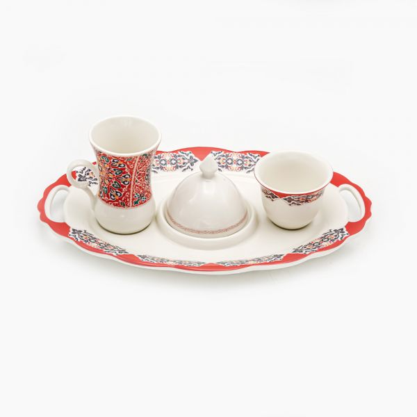 Rosa / Porcelain ( Khayameya Red Turbo Coffee Set 4 pcs )