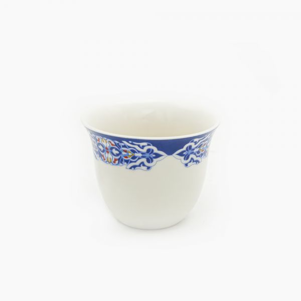 Rosa / Porcelain ( Khayameya Blue Arabic Coffee Set 6 pcs 60 ml )