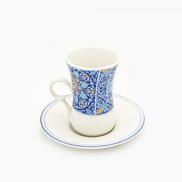 Rosa / Porcelain ( Khayameya Blue Istikana Set 12 pcs 90 ml )