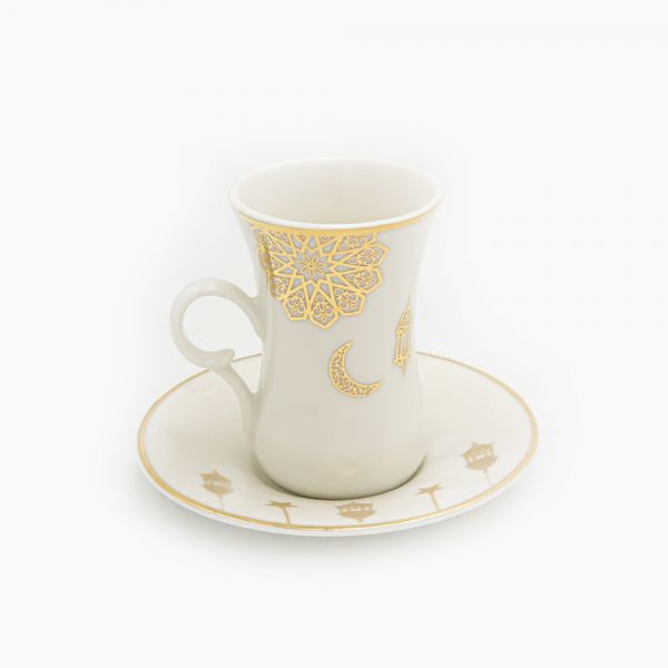 Rosa / Porcelain ( Golden Decorations Istikana Set 12 pcs 90 ml )