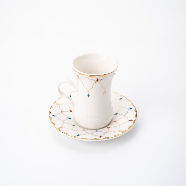 Rosa / Porcelain ( Zina Istikana Set 6 pcs 90 ml )
