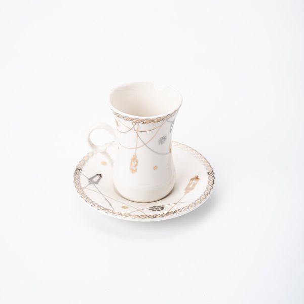 Rosa / Porcelain ( Farha Istikana Set 6 pcs 90 ml )
