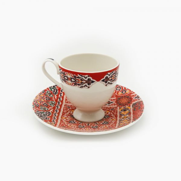 Rosa / Porcelain ( Khayameya Red Violet Coffee Set 12 pcs 100 ml )
