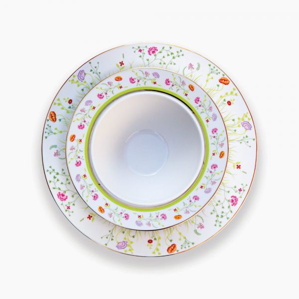 Rosa / Porcelain ( Pistachio Galaxy Decorated Dinnerware Set, 46 Pieces )
