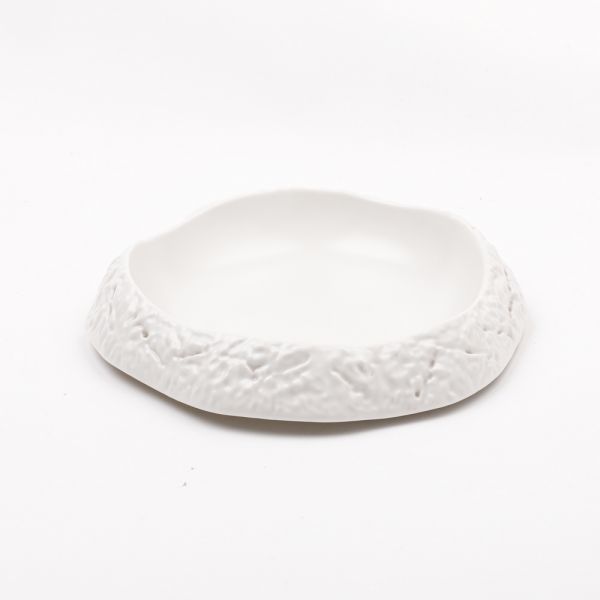 Rosa / Porcelain ( Matt White New Rock Dinner Plate 23 cm )