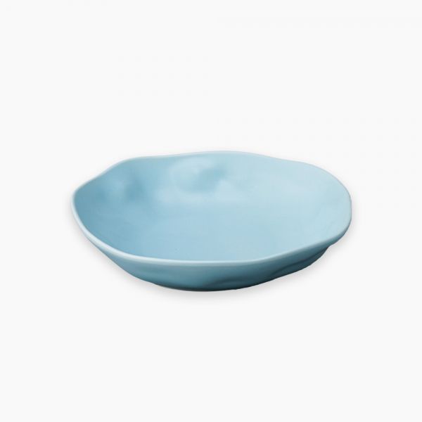 Rosa / Porcelain ( Matt Light Blue Soup Plate 20 cm )