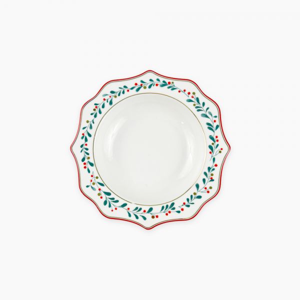 Rosa / Porcelain ( Xmas Soup plate 23 cm )A