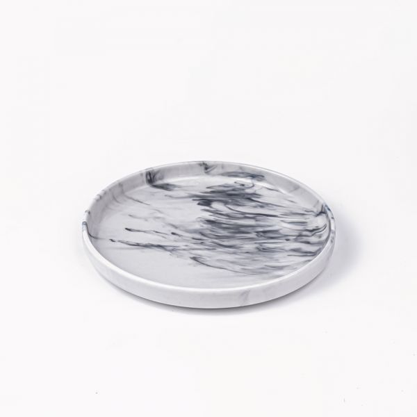 Rosa / Porcelain ( Marble Gray Elips Dessert Plate 21 cm )