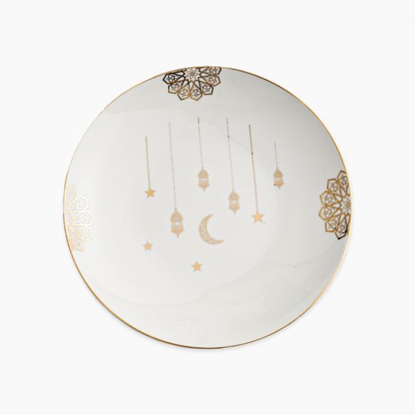 Rosa / Porcelain ( Golden Decorations Serving Plate 31 CM )