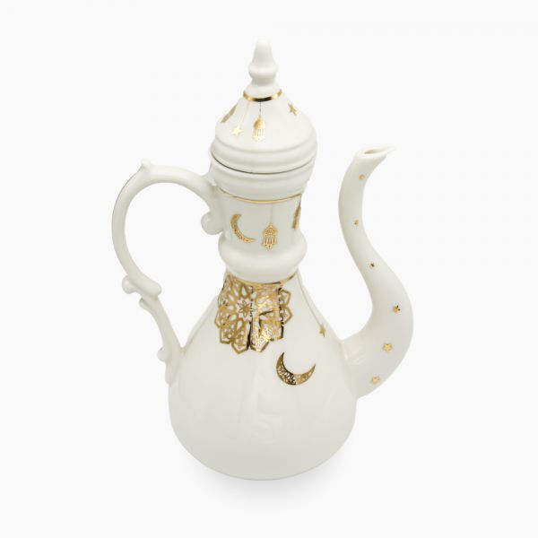 Rosa / Porcelain ( Golden Decorations Coffee Pot + Lid 1.4 Liter )