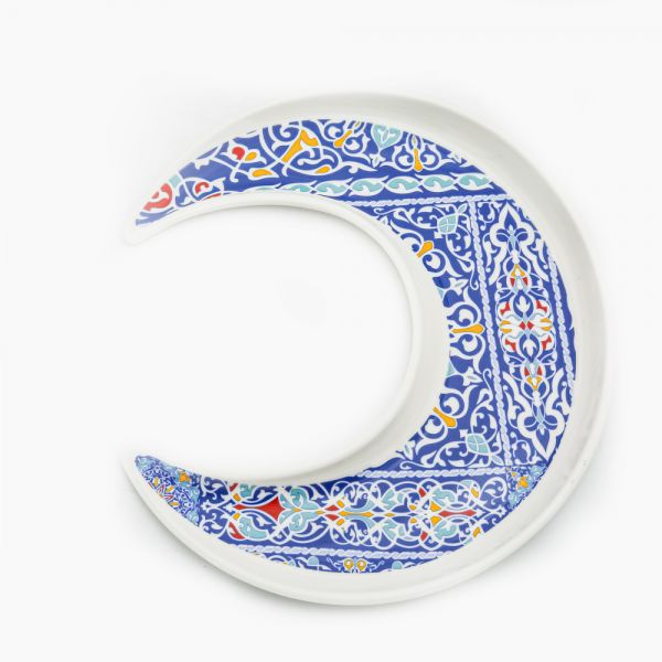 Rosa / Porcelain ( Khayameya Blue Crescent Serving Plate )