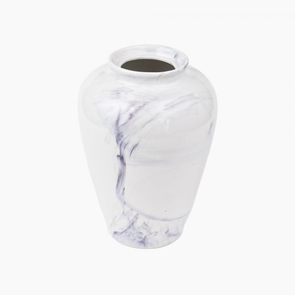 Rosa / Porcelain ( Shiffel Marble Black Vase 25 cm )