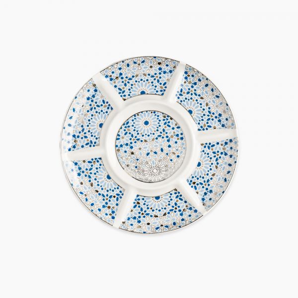Rosa / Porcelain ( Nogoum Divided Serving Plate 30 cm / 7 Compartments )