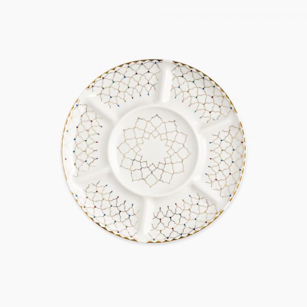 Rosa / Porcelain ( Zina Divided Serving Plate 30 cm / 7 Compartments )