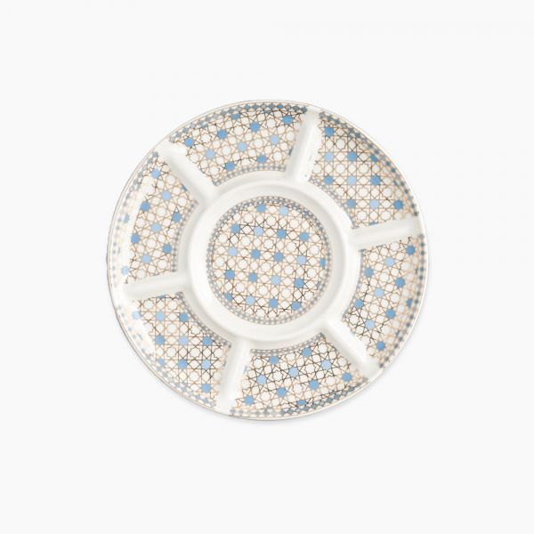 Rosa / Porcelain ( Arabesque Divided Serving Plate 30 cm / 7 Compartments )